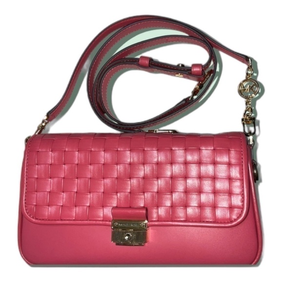 MICHAEL Michael Kors Small Bradshaw Woven Leather Shoulder Bag NWT - Picture 1 of 13
